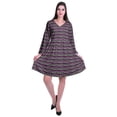 thumbnail image 2 of Moomaya Designer Printed Short Flared Dress Full Sleeve Velvet Tunic Dresses For Women, 2 of 7