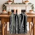 thumbnail image 2 of Table Runner 72 Inches Long for Kitchen Dining, Sage Green Black Stripes Dresser Scarf Farmhouse, Dining Table Decorations for Wedding/Parties, Grey Abstract Gradient Striped 14 x 72 In, 2 of 8