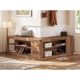 thumbnail image 6 of Finmind 2-Piece L-Shaped Corner Shoe Bench, Modular Wooden Nook Bench with Storage Shelves, 6 of 7