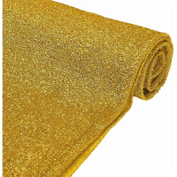 1.09 Yards Sparkling Tinsel Lurex Fabric 59inch Wide Glitter Polyester Fabric by The Yard Goldenrod Metallic Glitter Fabric