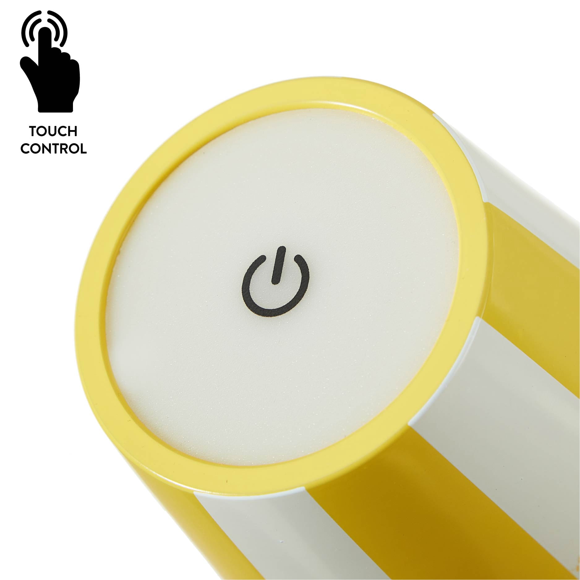 Mainstays 13" Indoor/Outdoor Rechargeable Yellow Stripe Table Lamp 2 Pack