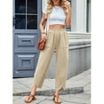 thumbnail image 4 of jinghuiyue Womens Baggy Wide Leg Pants Casual Loose Elastic High Waisted Palazzo Harem Pants with Pockets S, 4 of 7