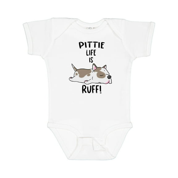 Inktastic Pittie Life is Ruff Spotted Pit Bull Boys or Girls Baby Bodysuit
