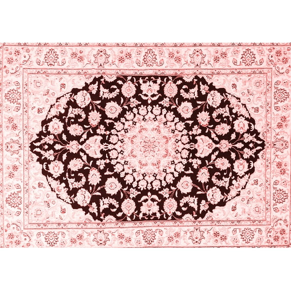 Ahgly Company Indoor Rectangle Medallion Red Traditional Area Rugs, 5' x 8'