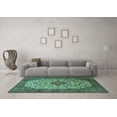 thumbnail image 3 of Ahgly Company Machine Washable Indoor Rectangle Medallion Turquoise Blue Traditional Area Rugs, 7' x 10', 3 of 4