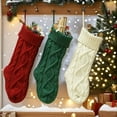 thumbnail image 3 of KGJQ Knitted Christmas Socks 20 Inch Cable Knit Christmas Stockings Soft Acrylic Fabric Holiday Decor for Fireplace Tree Double-sided Knitted for Family, 3 of 8
