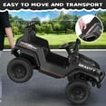 thumbnail image 6 of Funcid 12 Volt Ride on Toys for Toddlers Ride on Cars with Remote Control, Battery Powered Ride on Truck Car w/ Bluetooth Music, LED Lights, Spring Suspension, 3 Speeds, Black, 6 of 8