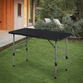 thumbnail image 3 of MoNiBloom 10 Pieces 4-Foot Plastic Folding Card Table, Indoor Outdoor Desk with Carrying Handle and Height Adjustable, Black, 3 of 10