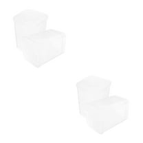 Masteelf 4 pcs  Clear Food Storage Containers Plastic Yogurt Fermentation Box With Lids Fridge Door Organizer Airtight Meal Prep Containers Kitchen Storage