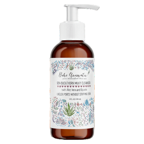 Sea Buckthorn Milky Face Wash – Hydrating Daily Cleanser with Aloe Vera – Gentle, Non-Foaming, Brightening & pH-Balanced for Sensitive, Dry, or Normal Skin – Vegan & Natural Skincare by Boho Aromatic