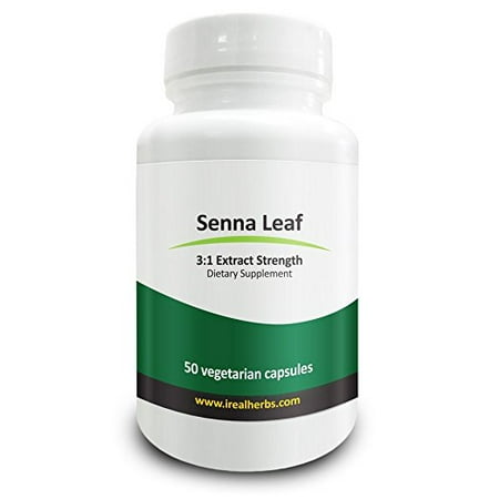 Real Herbs Senna Leaf Extract - Derived from 2,100mg of Senna Leaf with 3 : 1 Extract Strength - Laxative, Anti-Inflammatory Agent & Improves Metabolism - 50 Vegetarian (Best Otc Laxative To Lose Weight)