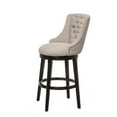 thumbnail image 3 of Bowery Hill 30"Transitional Wood/Fabric Tufted Back Swivel Bar Stool in Cream, 3 of 6