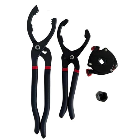 NEXAVKPR Filter Removal Pliers Kit for Oil Changes and Repair Tasks Manual Service Set with Serrated Grip and Square Drive Cup Included Plus
