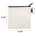 thumbnail image 4 of Aspire 12-Pack Canvas Coin Purses, Square DIY Small Zipper Pouches, 4-1/4 x 4-1/4 inch (Natural), 4 of 4