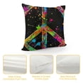 thumbnail image 4 of SHANXI Throw Pillow Cover Peace Sign Decorative Pillow Cases Home Decor Square Pillowcases 12x12in, 4 of 5