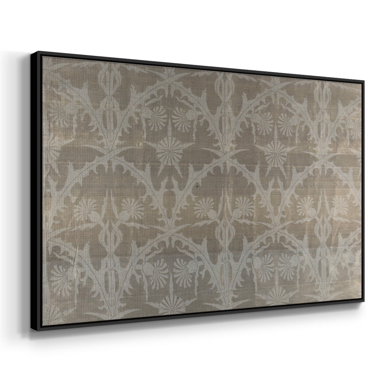 Vintage Abstract Print-XIII Framed in Black Wood Gallery Wrapped Canvas 17 in. x 25 in.