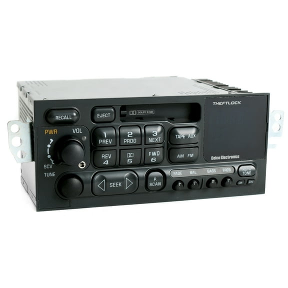 Restored 1995-2002 Chevrolet GMC Car AM FM Cassette Player w Auxiliary Input on Face (Refurbished)
