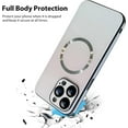 thumbnail image 2 of Compatible with iPhone 14 Pro Max Case (Support for Magsafe) Magnetic Gradient Case with Wireless Charger, Gradient Glass Back Cover with Lens Screen Protector Cover for Girls Women -White, 2 of 12