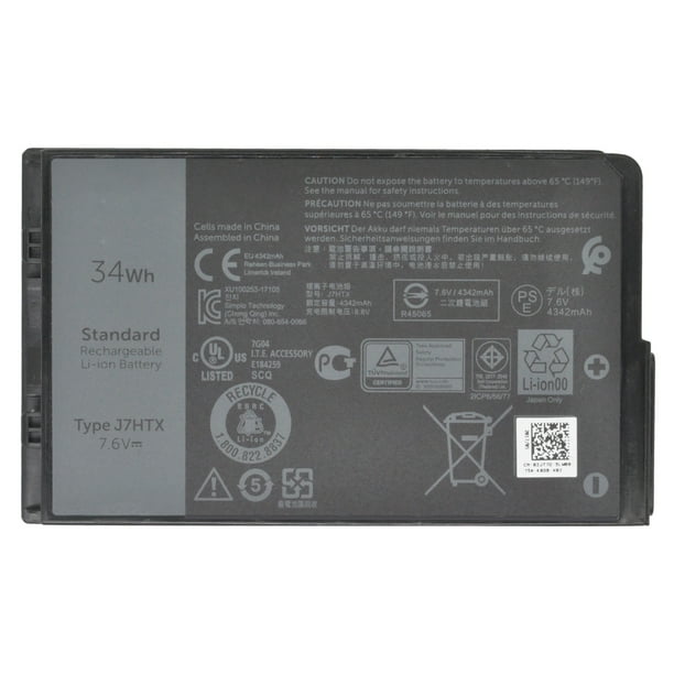 New J7HTX Laptop Battery for Dell Latitude 7202 7212 7220 Rugged Extreme Tablet Series Notebook 02JT7D 7XNTR FH8RW Black 34Wh 4342mAh - New J7HTX Laptop Battery for Dell Latitude 7202 7212 7220 Rugged Extreme Tablet Series Notebook 02JT7D 7XNTR FH8RW Black 34Wh 4342mAh -