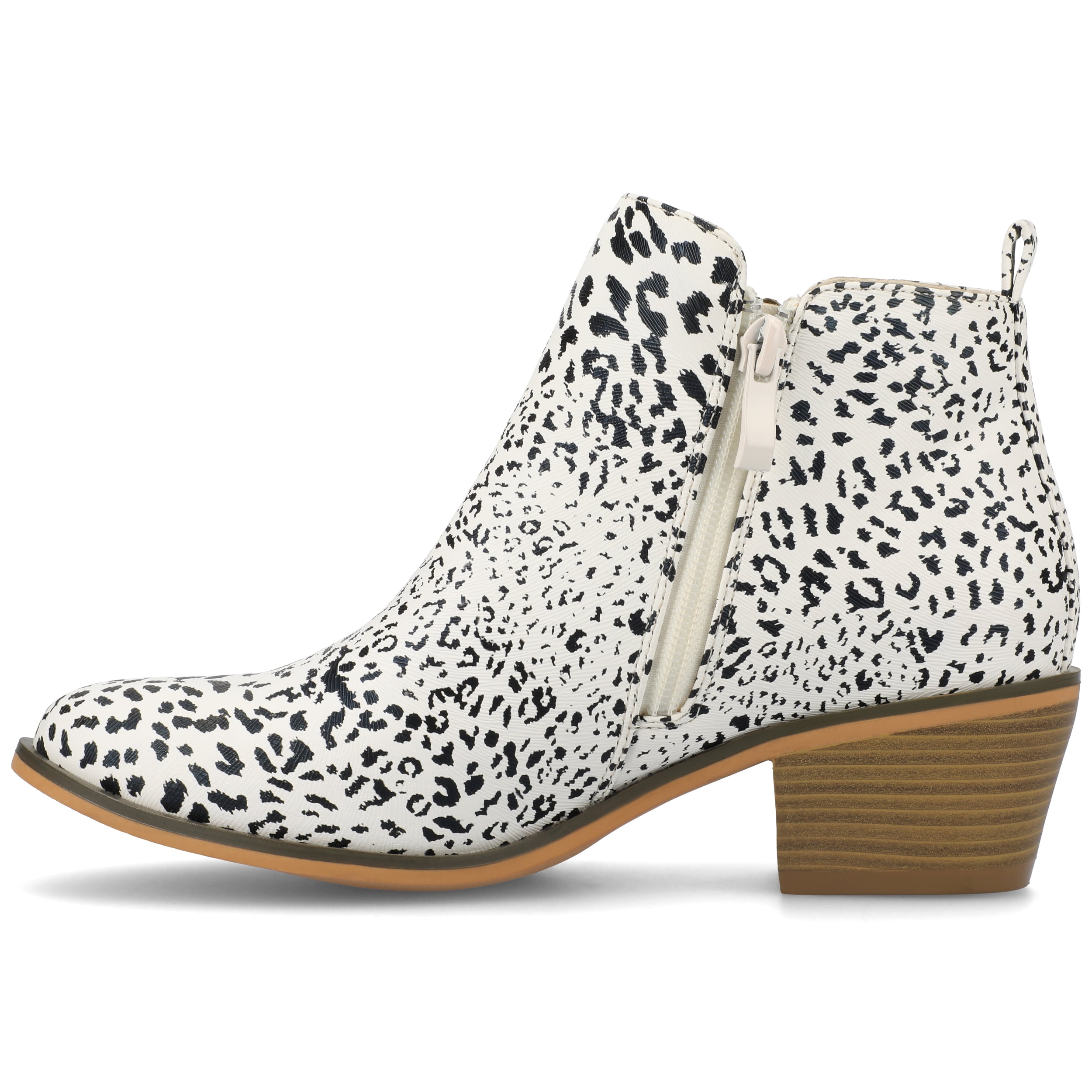 Journee Womens Rebel Outside Zip Stacked Heel Booties