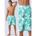 thumbnail image 4 of DARING DIVA Men's Drawstring Hawaiian Summer Beach Swim Shorts 38 Green White, 4 of 6