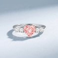 thumbnail image 3 of Rosec Jewels IGI Certified Lab Grown Pink Diamond Heart Promise Ring - 1 Carat - VS1 Grade - Pink White Diamond Ring - Gift for Special Occasions, 925 Sterling Silver, US 4.00, 3 of 8