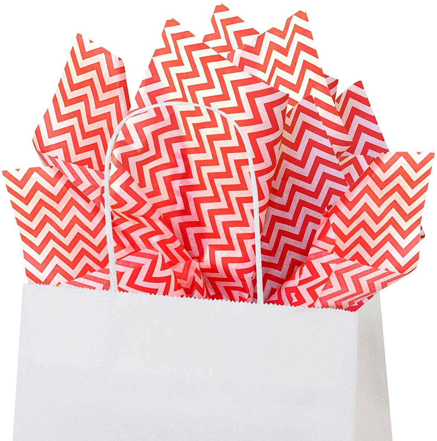 Red Chevron Tissue Paper, 15"x20", 10 ct