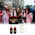 thumbnail image 2 of Halloween Fake Blood Kit with Plasma Drops and Spray, Horror Makeup Special Effects Props for Face and Body, Includes Cleansing Soap, 60ml Total, 2 of 9