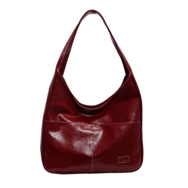 Bolso Tote Hobo para Mujer Wdftyju Cierre Magnético Cuero PU Vino Rojo