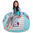 thumbnail image 2 of Posh Creations Bean Bag Stuffable Cover Only-Organizer,Canvas,Kids,4 ft, Owls White, Blue, 2 of 3