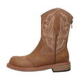 thumbnail image 5 of IUJSOY Women's Western Mid Calf Boots Embroidery Round Toe Cowboy Boots Zipper Motorcycle Boots, 5 of 9