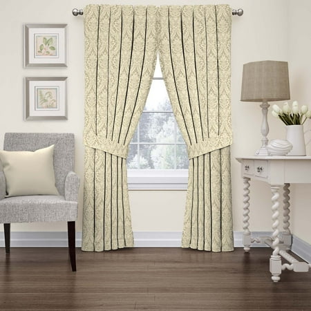 Damask Drapes - Waverly Donnington Damask Window Curtain