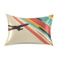 thumbnail image 7 of Yayeee Pillowcase Queen Size Set of 2 Satin Wrinkle Resistant Pillow Case, Colorful Plane Stripes, 7 of 7