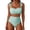 Green, variant on Swimwear Womens Bikini Sets 2 Piece Striped Swimsuits Tie Bow Shoulder High Waisted Summer Beach Bathing Suits Green XL