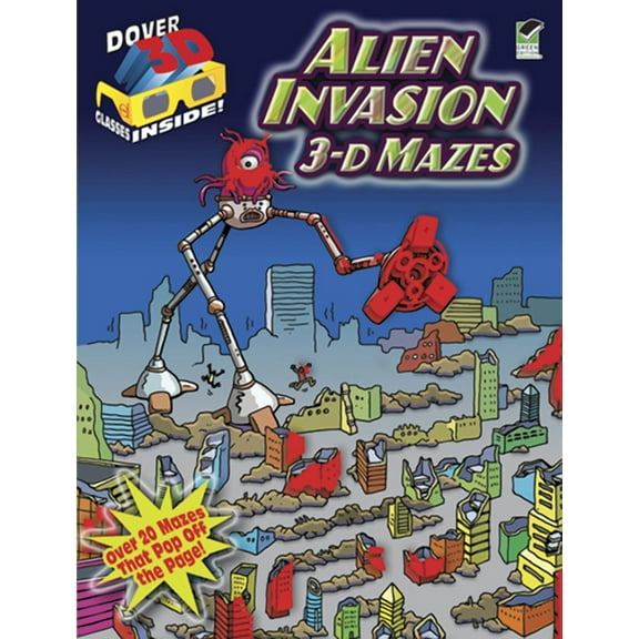 Dover Kids Activity Books: Fantasy 3-D Mazes--Alien Invasion, (Paperback)
