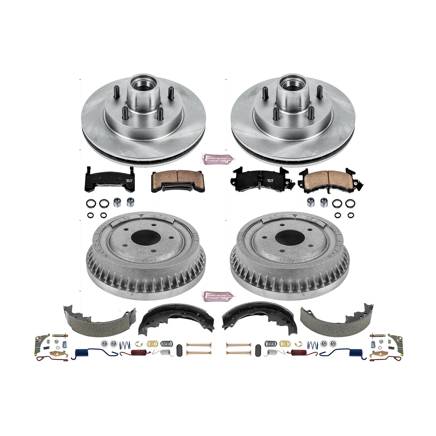 Power Stop Front and Rear Stock Replacement Drum and Shoe Kit KOE15043DK
