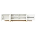 thumbnail image 3 of TV Stand for TVs Up to 80'',Modern Entertainment Center with Storage Cabinets & Drawers,Smooth Media Console with Fluted Panels and Golden Wood Grain Legs for Living Room,White, 3 of 9