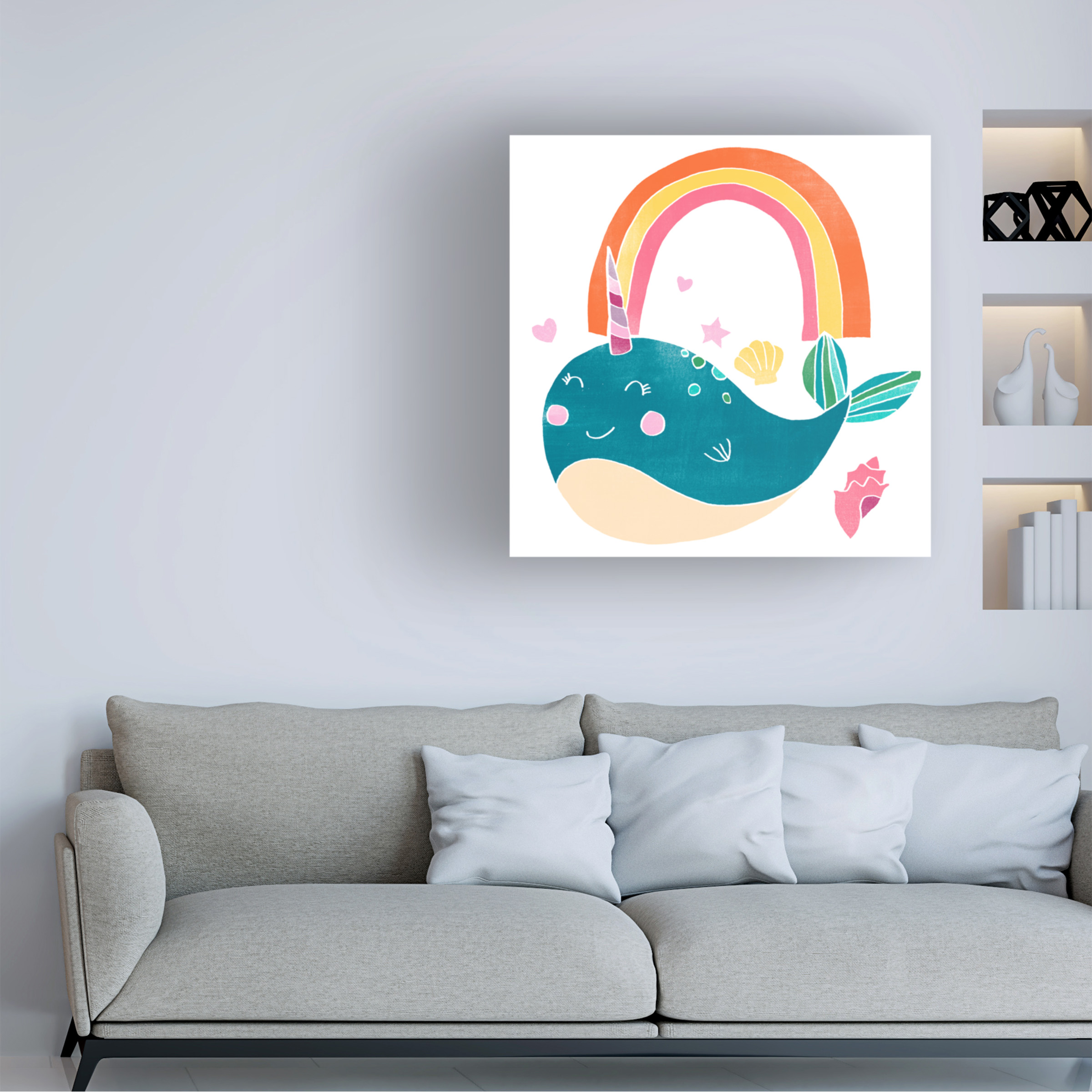 June Erica Vess 'Happy Narwals I' Canvas Art