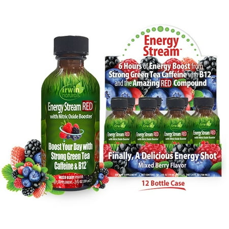 Energy Stream Red Mixed Berry Flavor Irwin Naturals 12 (2 oz bottles)