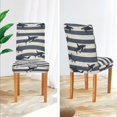 thumbnail image 3 of Yayeee 2 Pack Dining Chair Covers Stretch Parson Chairs Slipcovers Seat Protector, Dark Sharks, 3 of 6