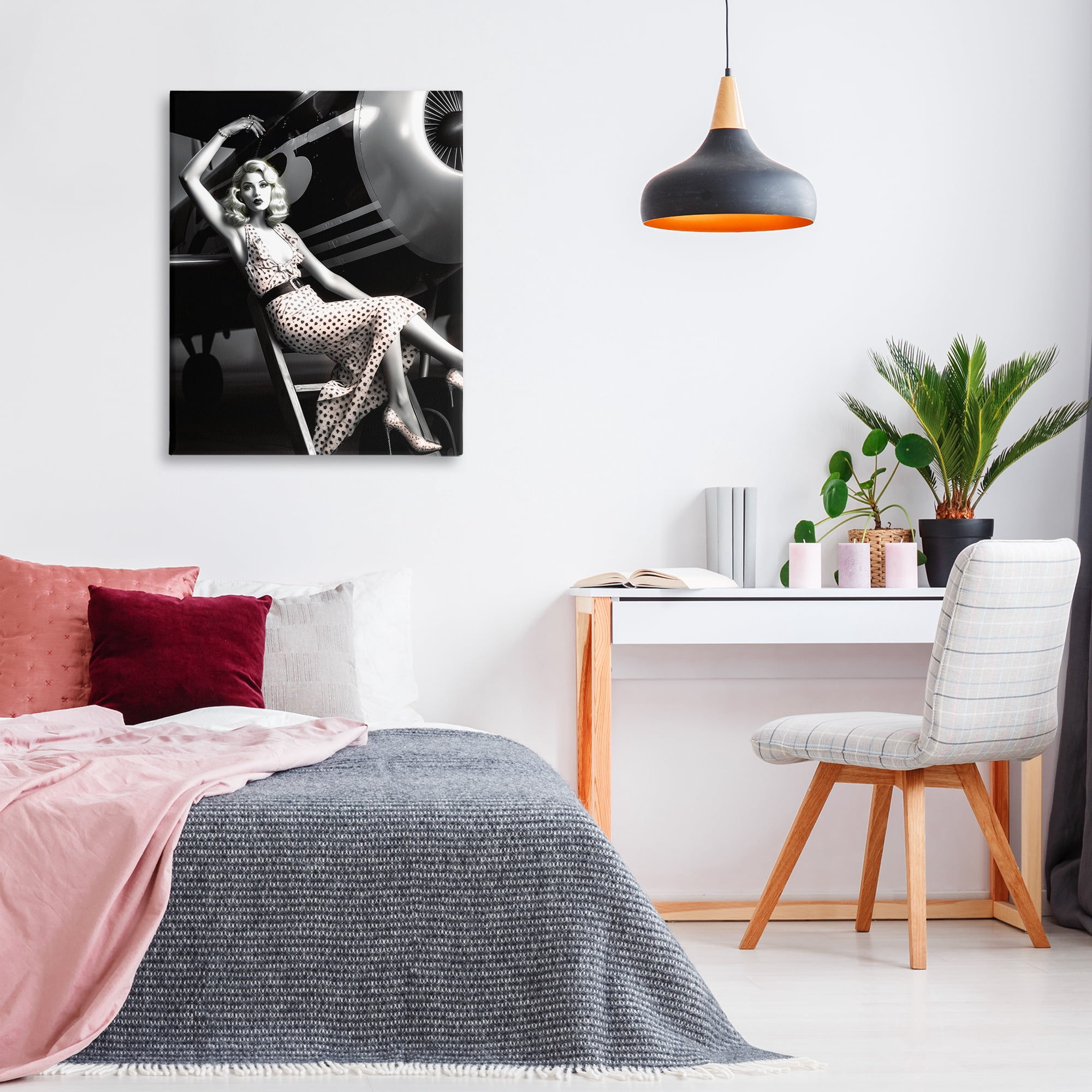 Stupell Industries Vintage Fashion Woman Novelty Painting Gallery Wrapped Canvas Art Print Wall Art, 30 x 40