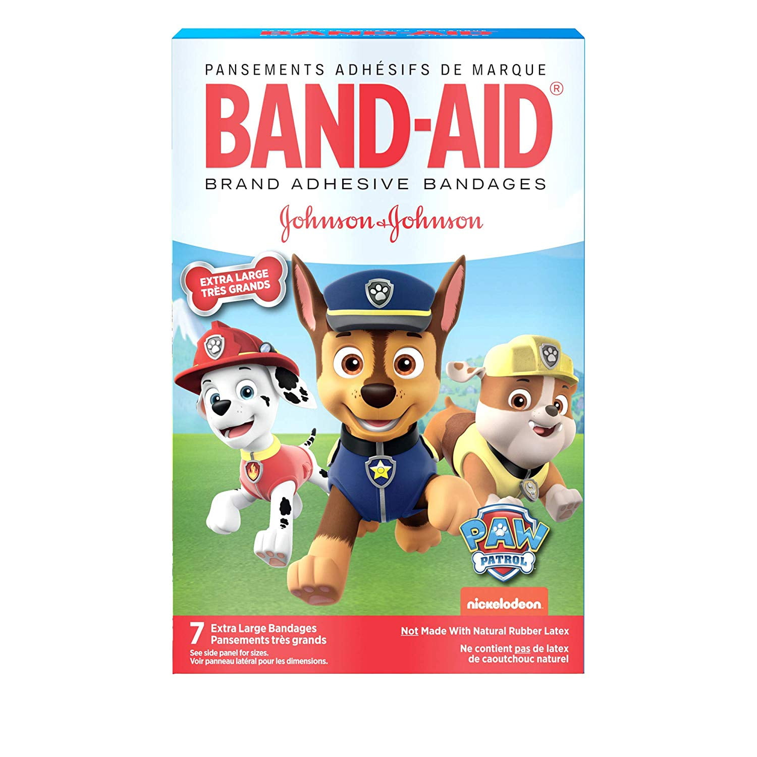 4 Pack Bandaid Adhesive Bandages, Nickelodeon Paw Patrol, Ex Large, 7