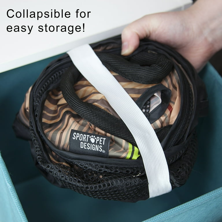 SportPet Designs Cat Carrier with Zipper Lock- Foldable Travel Cat
