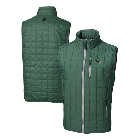Men s Cutter & Buck Hunter Green New York Jets Helmet Rainier PrimaLoft Eco Insulated Full-Zip Puffer Vest