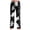Black, variant on Halloween Lounge Pants for Women Old Castle Print Stretch Casual Elastic Waist Pajama Bottoms