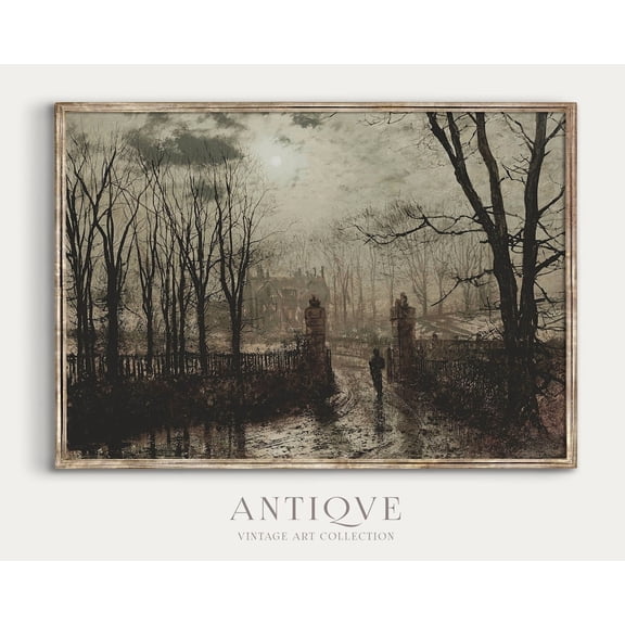 Dark Gates Moody Vintage Art, Home Decor UNFRAMED Poster, Wall Art for Decor, Present, 8x12