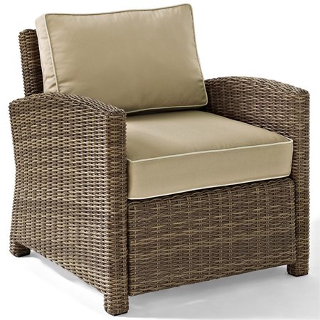 Crosley Furniture Bradenton Outdoor Wicker Arm Chair With Sand
