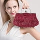 thumbnail image 4 of Bolso de mano con diseño floral de lentejuelas y cuentas, bolso de mano, color rojo vino, 4 of 5