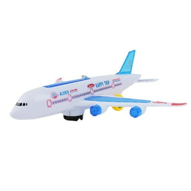 wowotier Airplane Toys for Toddlers 3-5, Kids Play Airplanes Aeroplane Musical Plane with Flashing Lights and Sounds, Bump and Go Toy Airplane for Boys & Girls 2 3 4-7 8 9 Birthday Gift (A380)