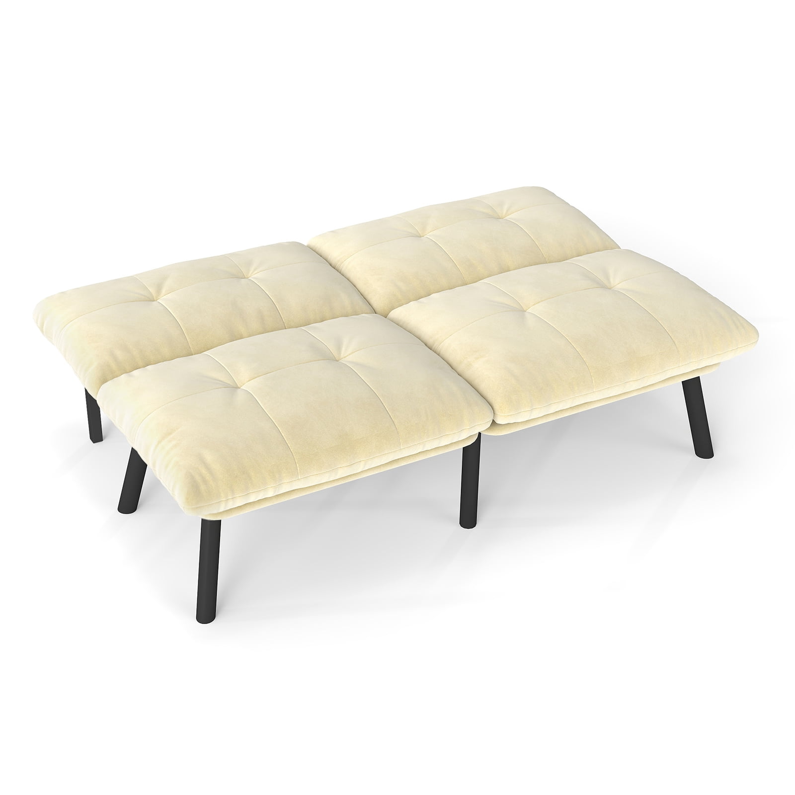 Gewnee Modern Folding Sofa Bed,Velvet Cushions Loveset,Adjustable Backrest,Suitable for Small Apartment.Cream